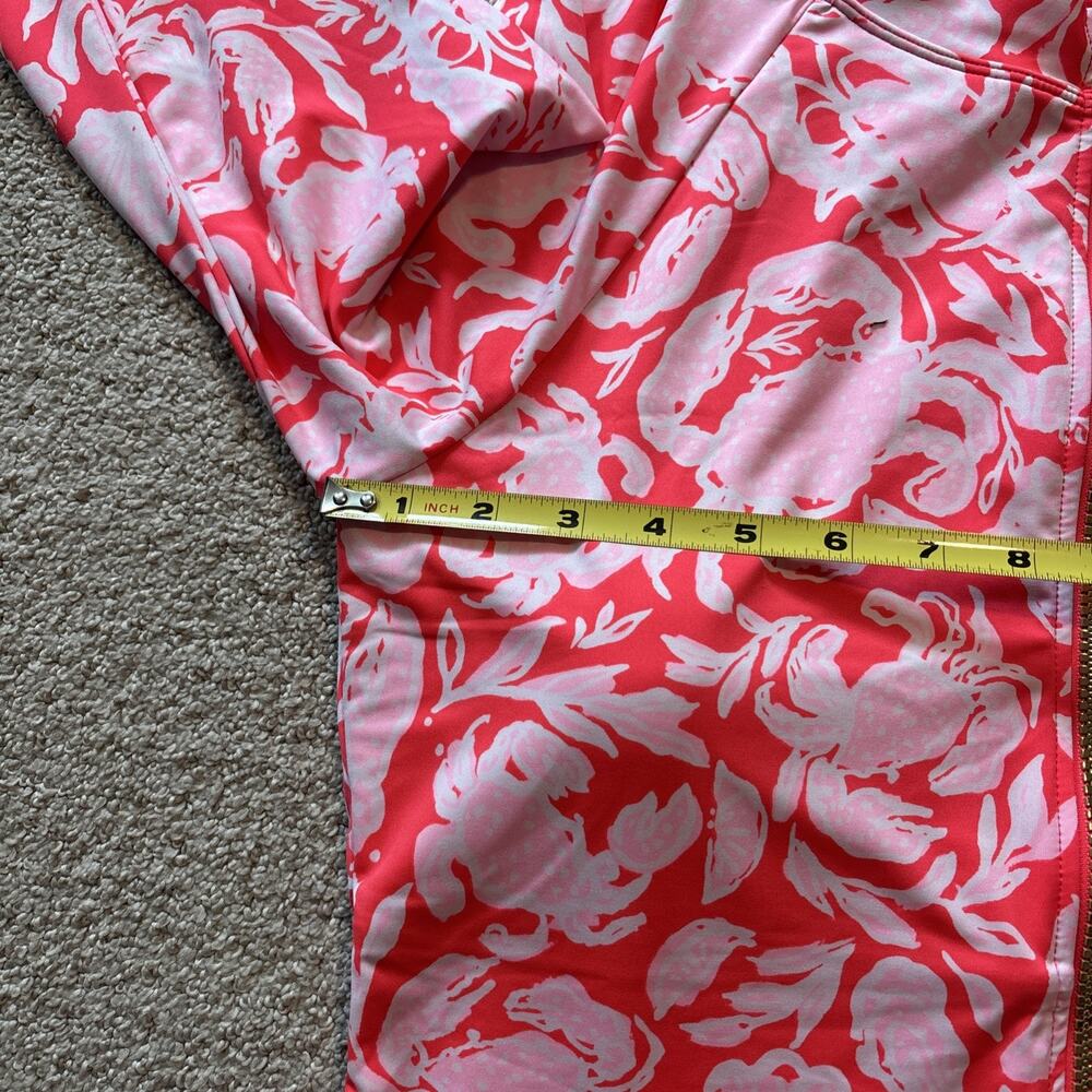 Lilly Pulitzer Royden Rashguard Zip Swim Top Crab Collab Pink Sz 16 MSRP $138 - Picture 4 of 8